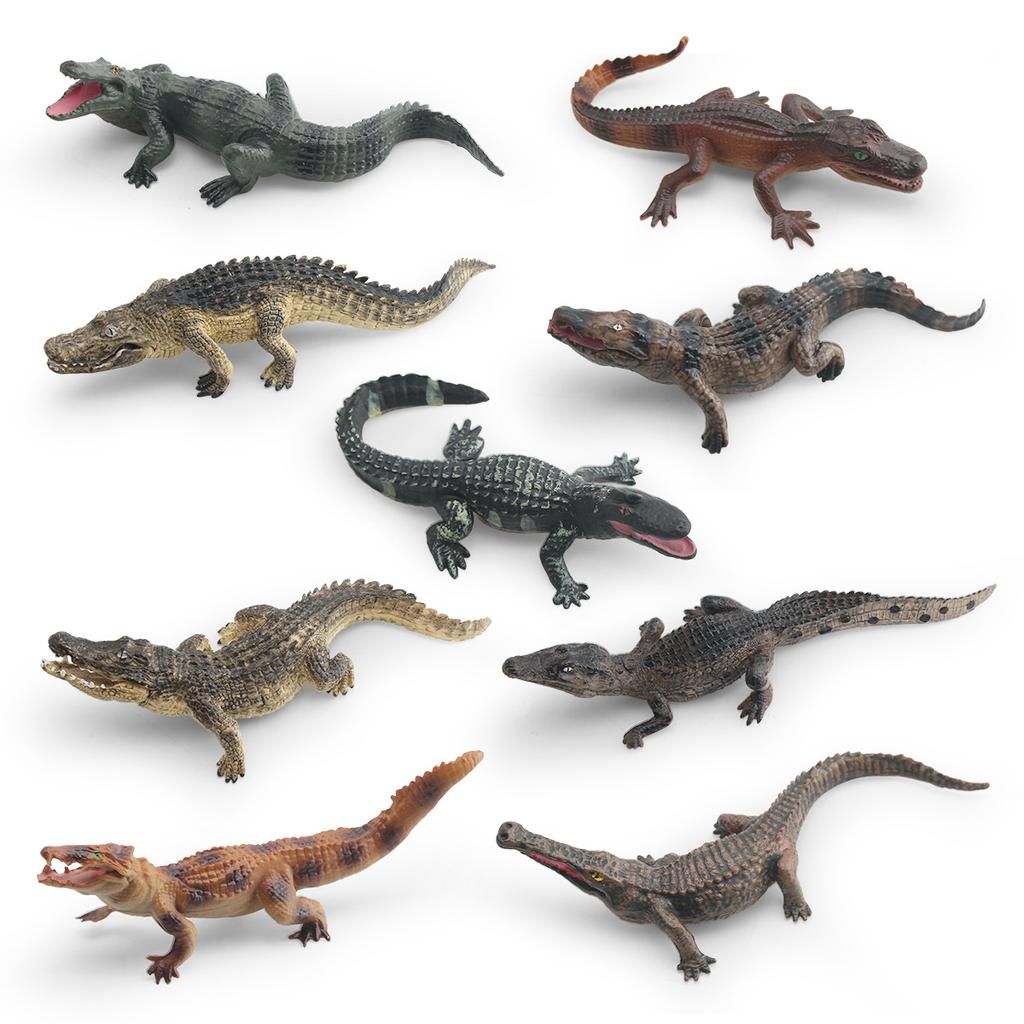 Mini Crocodile Wild Boar Caiman Nile Crocodile Alligator Wildlife Animal Model Scale Miniatures Decorations Simulated Home Decor