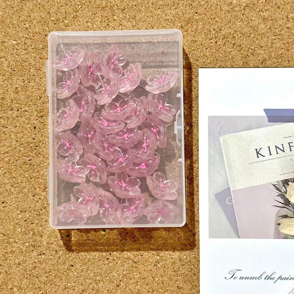 10/20/30Pcs Creative Sakura Pushpins 3D Thumb Tacks Home Decoration Decorative Studs Stationery