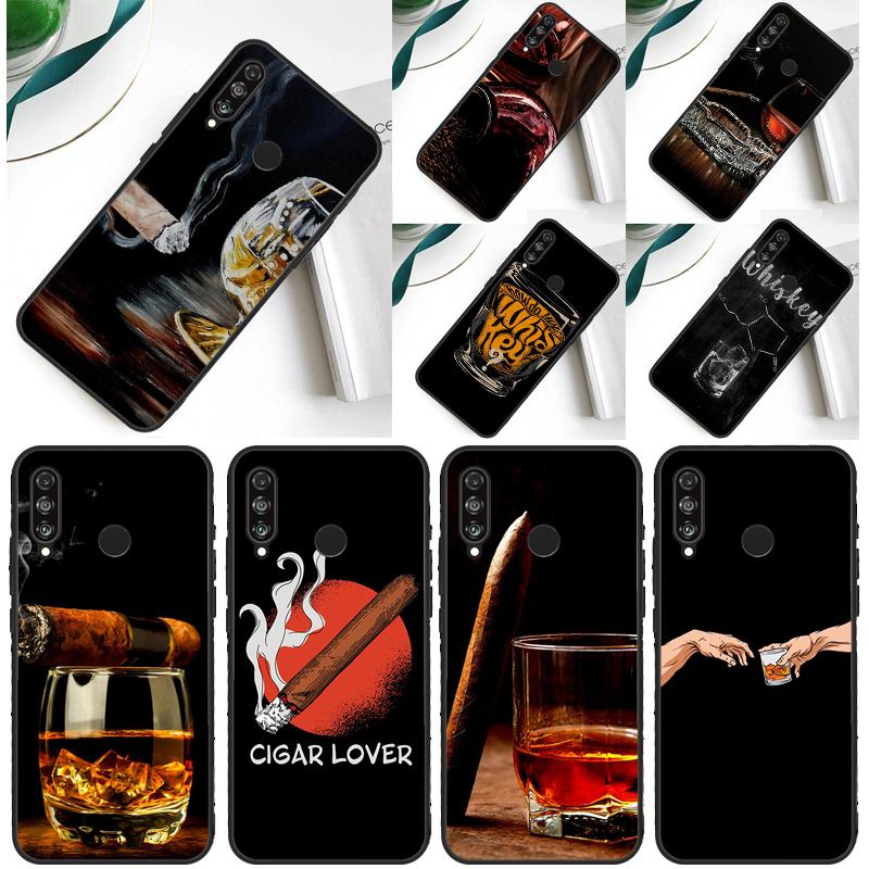 Чехол Сигара и Виски для Huawei Nova 12s 12i 11i 8i 9 10 SE Y91 Y90 Y60 Y70 Y72 Y61 P20 P40 Lite P30 P60 Pro