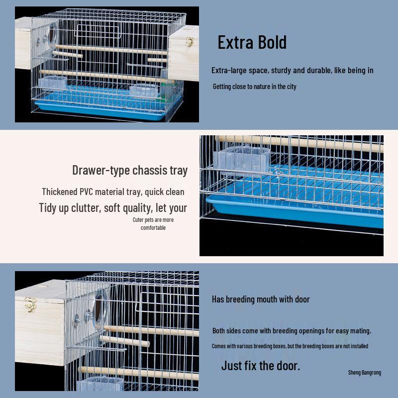 Оцинкованная большая клетка для попугаев и волнистых попугайчиков для разведения и полетов