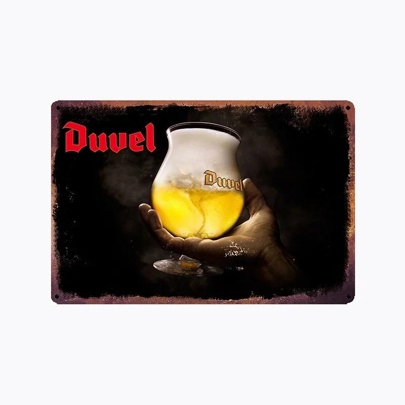 [ Mike86 ] Duvel Бельгия ПИВО Металлическая жестяная табличка Настенная табличка Ретро Винный постер Живопись Паб Декорация LTA-2032 20*30 СМ