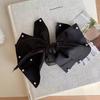 1pc French Elegant Beaded Bow Grab Clip Simple and Fashion Hair Grip Half Tied Back of The Head Pan Hair Clip Hair Ornament