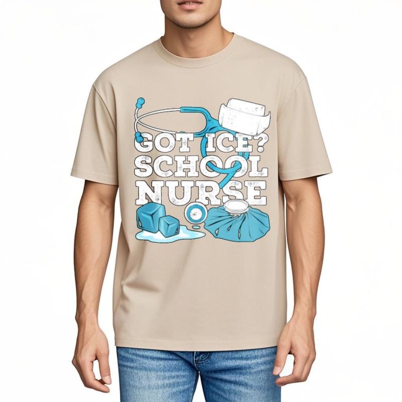 Printed For Him O Neck T Shirt Brand Got Ice School Nurse Stethoscope Ice Pack Bandage Stylish Teenagers Teeshirt Cheap Tshirt