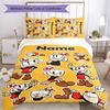 3pcs Custom Name Cuphead Bedding Set Duvet Cover Closure Includes 1 Duvet Cover & 2 Pillowcases for All Seasons Bedroom Decor
