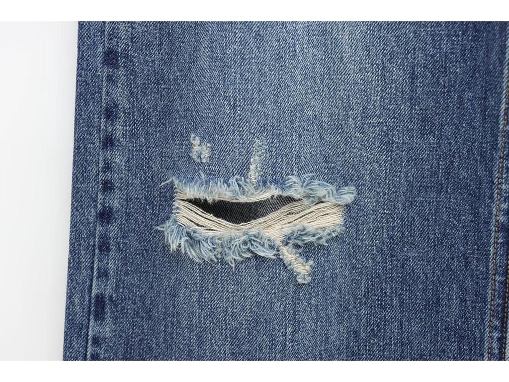 Женские джинсы из рваного денима с высокой посадкой, весна 2025: Европейский и американский стиль