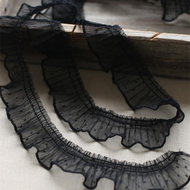 2024 Складки оборки пятнистое кружево DIY детское платье юбка манжеты подол шитье украшения домашний текстиль подушка корзина для хранения отделка