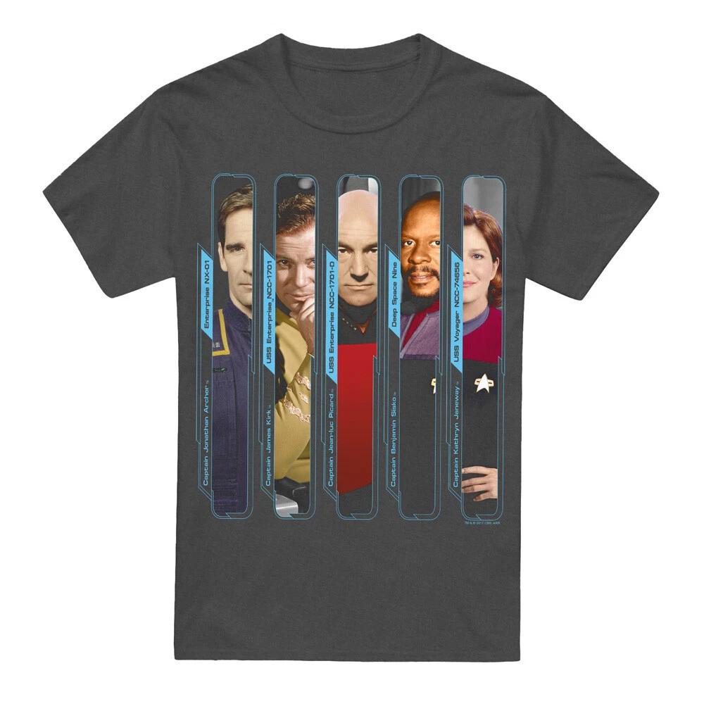 Star Trek The Captains T-Shirt S-3XL, Charcoal