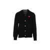 Comme Des Garcons Play Red Heart Knit Cardigan Sweater Black Men Streetwear AX-N008-051-1