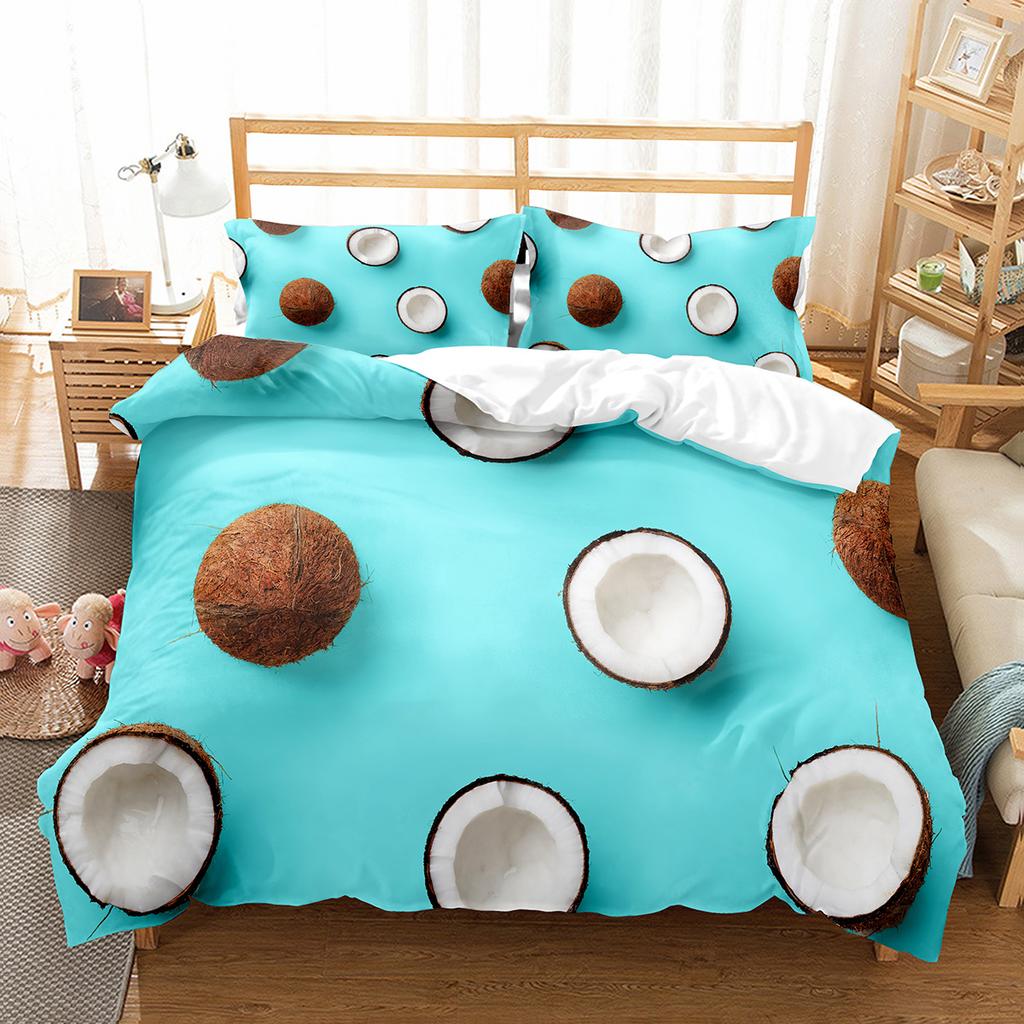 Комплект пододеяльника с кокосовым рисунком, пододеяльник с рисунком кокосовой пальмы для мальчиков, девочек, детский декор для спальни, двуспальный, односпальный размер, чехол для одеяла