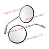 A Pair Chrome Motorcycle Scooter Mirrors Universal Motorbike Rear View Mirror 10mm Thread Round Oval Convex Mirrors