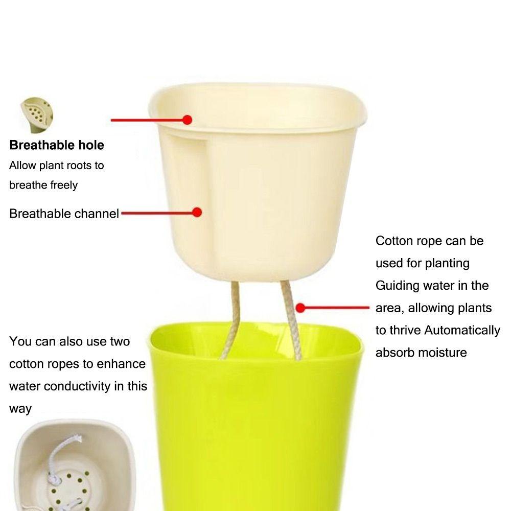 Automatic Living Room Decor Gardening Flower Pots Plastic Soil Cultivation Small Pot Desktop