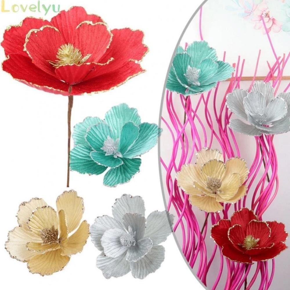 Exquisite Design Glitter Christmas Flower DIY Artificial Flowers New Year
