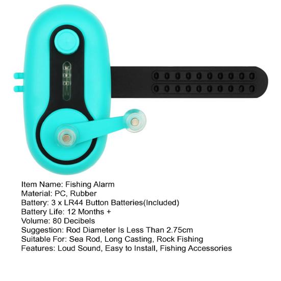 Электронный рыболовный сигнализатор поклевки зуммер свет регулируемый ремешок 80 дБ ночная удочка
