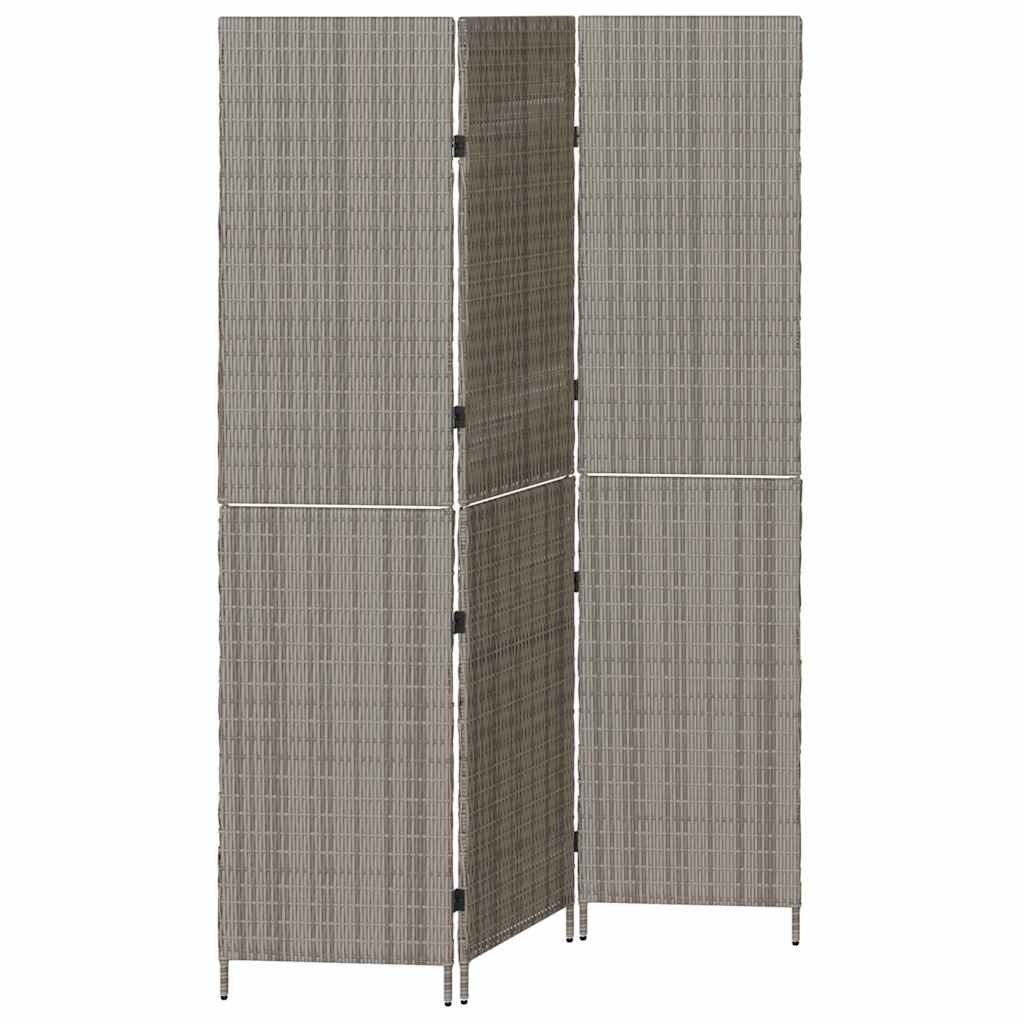 Room Divider Gray 146 x 180 cm Poly Rattan