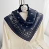 Breathable Cashew Nut Print Silk Scarf Korean Small Scarves Retro Cotton Square Scarf  Beach