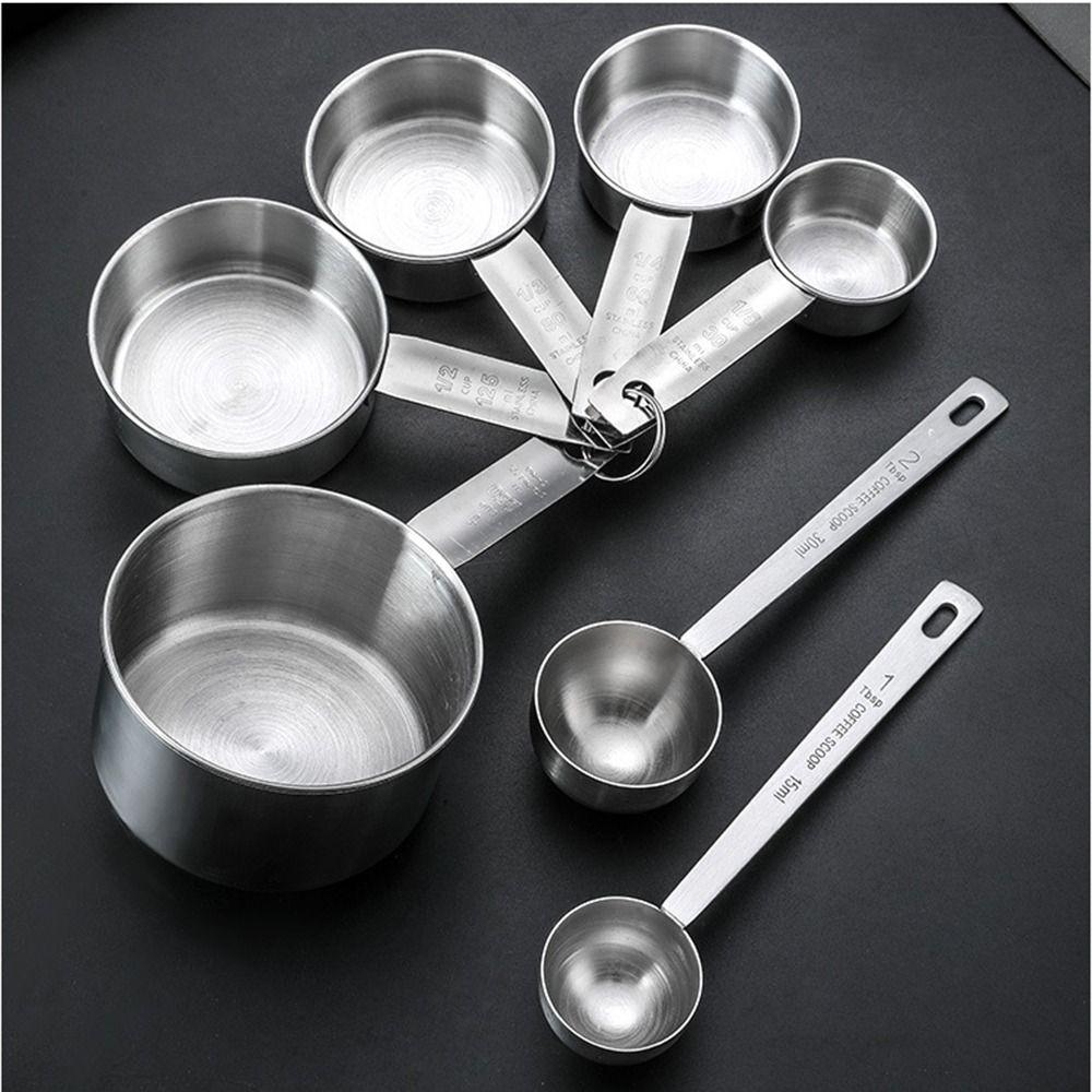 Food Grade Measuring Spoon Set with Scale Measuring Ruler Coffee Measuring Spoon Multipurpose Stackable Kitchen Measuring Cup