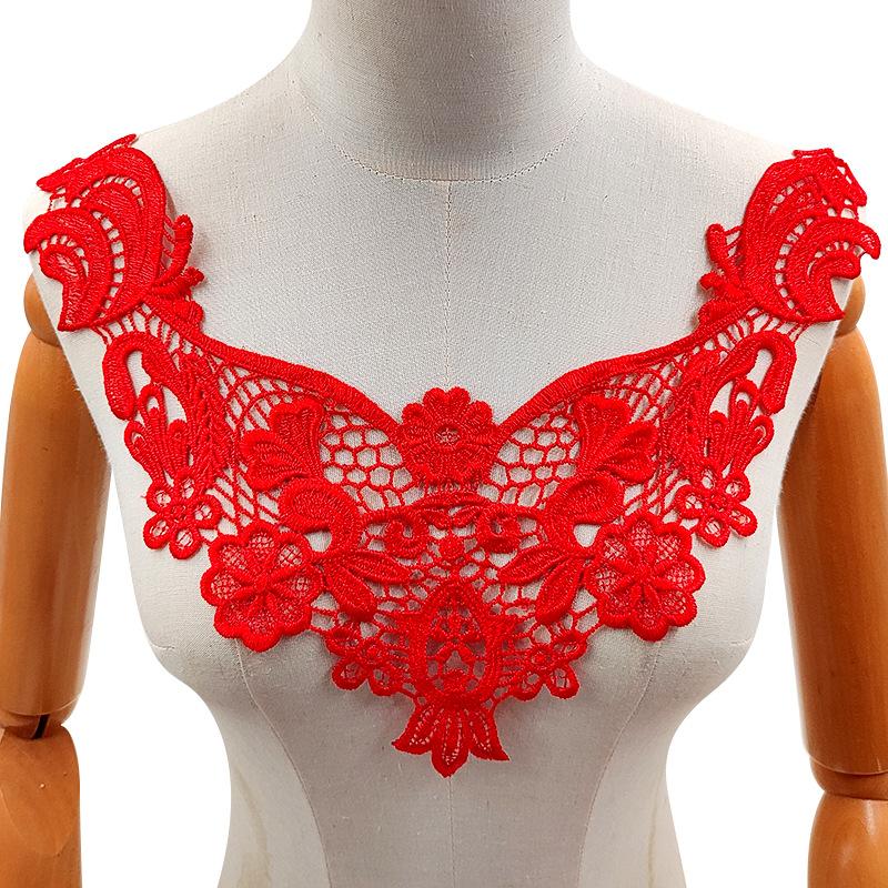 Water Soluble Lace Embroidery Chest Flower Three-dimensional Embroidery Collar Flower Polyester Silk Hollowed Out Collar DIY Lace Accessories