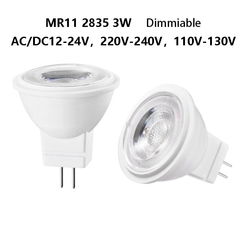 Dimmable MR11 LED Spotlight Bulb 3W GU4 2835 SMD 220V AC DC 12V-24V Replace 30W Halogen Cold Warm Neutral White Lamp Save Energy