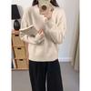 Solid Color Basic Versatile Round Neck Inner Pullover Sweater Women's Autumn and Winter New Nail Bead Soft Waxy Bottoming Knitted Sweater