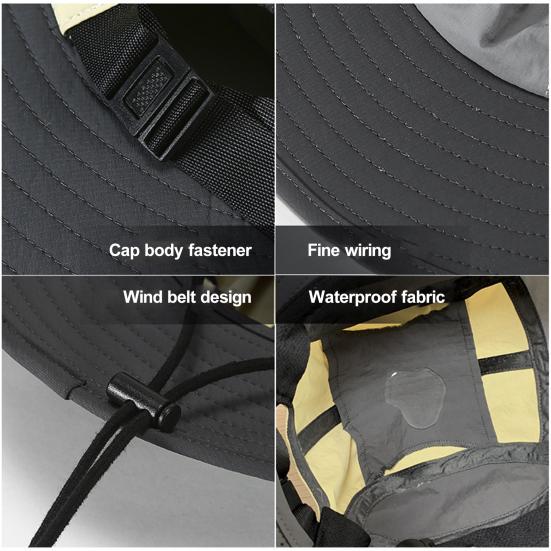 Защитная шляпа-ведро с защитой от солнца, мягкая дышащая, с широкими полями, устойчивая к ультрафиолетовому излучению, водонепроницаемая шляпа от солнца с регулируемым ремешком на подбородке