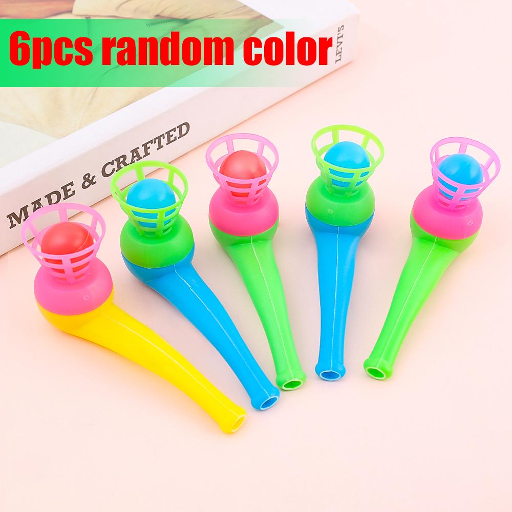 6-10pcs Colorful Plastic Tube Blow Ball - Children's Puzzle Classic Magic Floating Toys Baby Balance Training Game