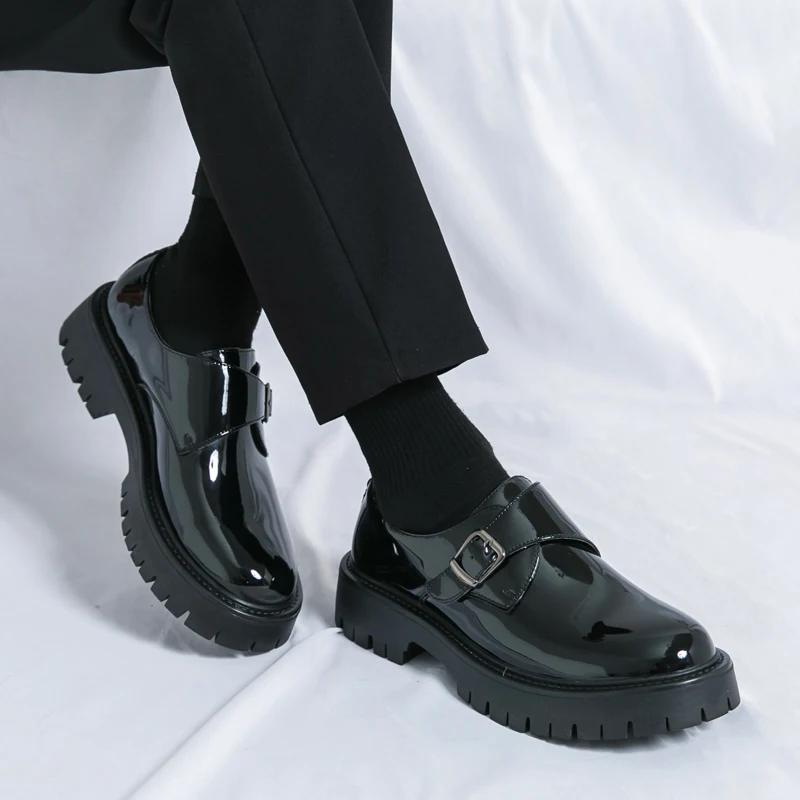 Fashion Men's Luxury Brand Leather Shoes Comfort Platform Work Casual Shoes Fashion Designer Wedding Formal Shoes Outdoor Men Dress Shoe