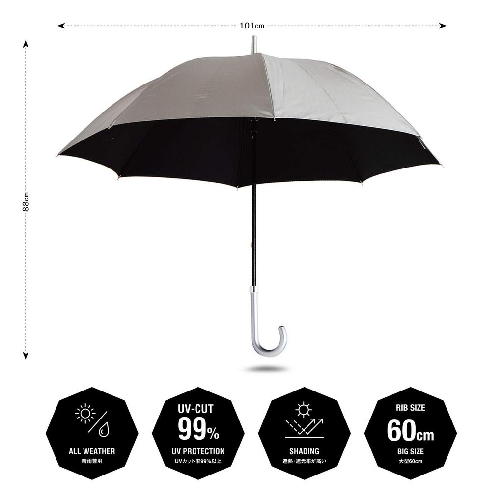 Long Completely Completely Heat UV Protection Rate [Waterfront] Umbrella, Parasol, Large, Blackout, Shielding, 99.9% BKUV160SH-SL