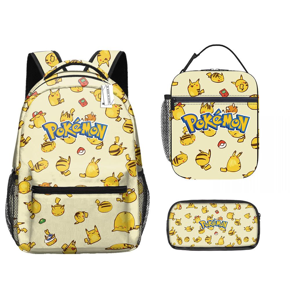 Pet Elf Pikachu Cartoon Animation School Bag Pokémon Children'S Backpack Lunch Bag