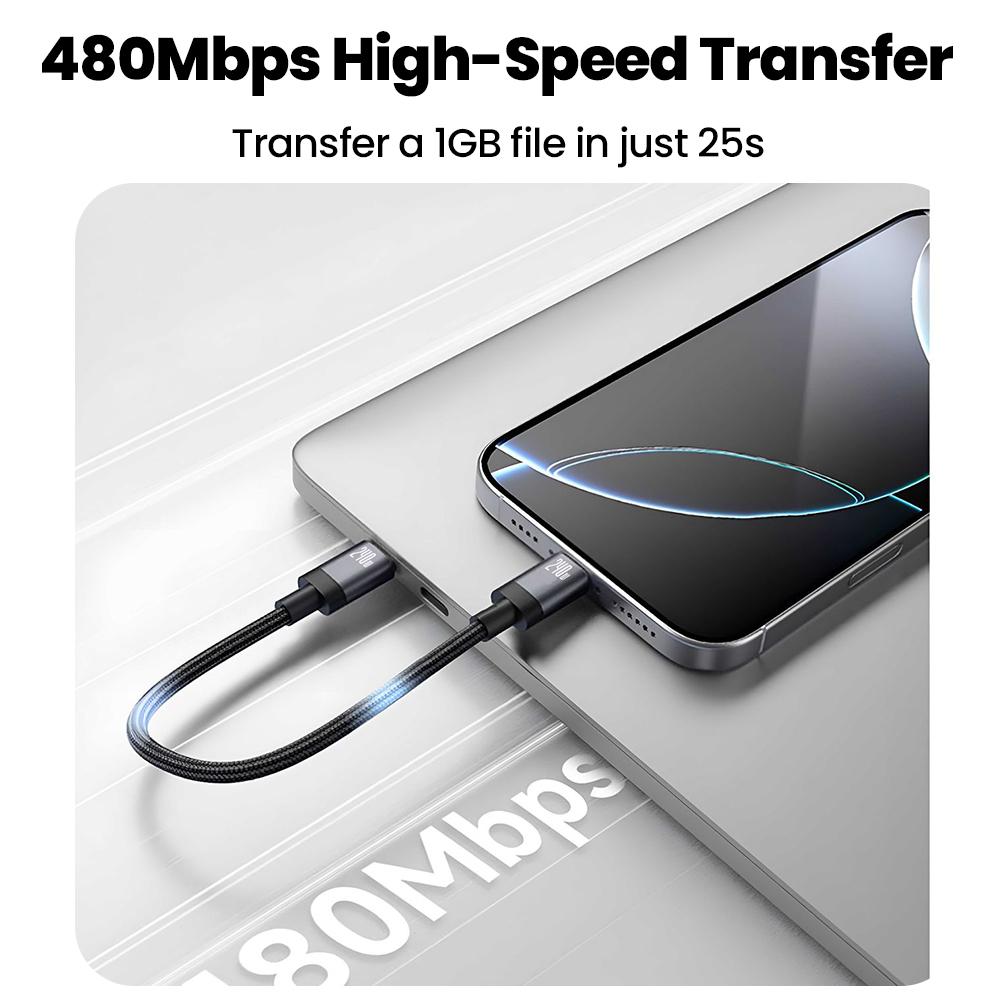 15СМ/20СМ 240Вт Type C на Type C Короткий Кабель 6А Кабель Быстрой Зарядки PD3.1 USB C Кабель Для iPhone 15 16 17 Power Bank Samsung