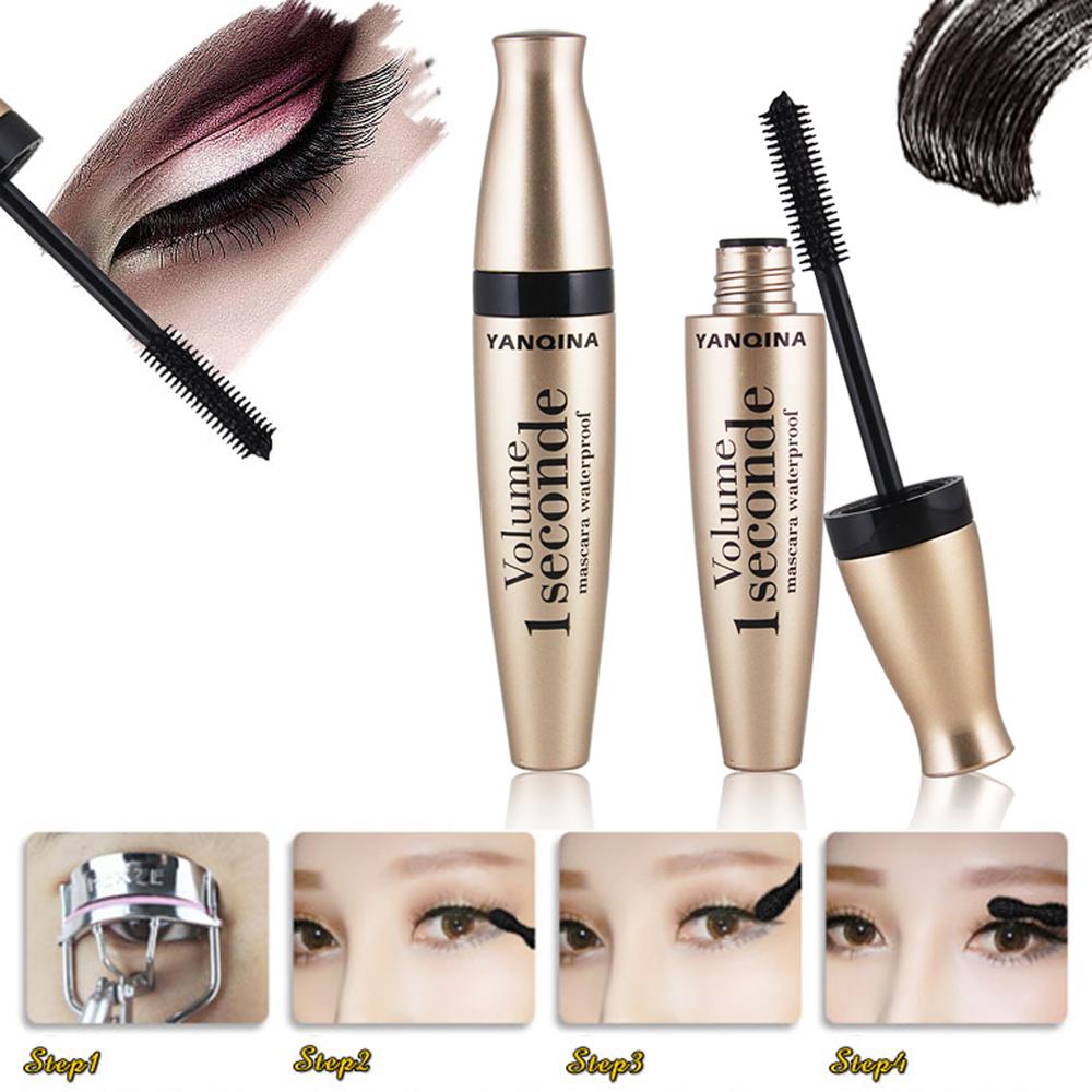 3D Waterproof Mascara Liquid Fiber Black Eyelashes Curling Brush Long Lasting Eye Makeup Extension