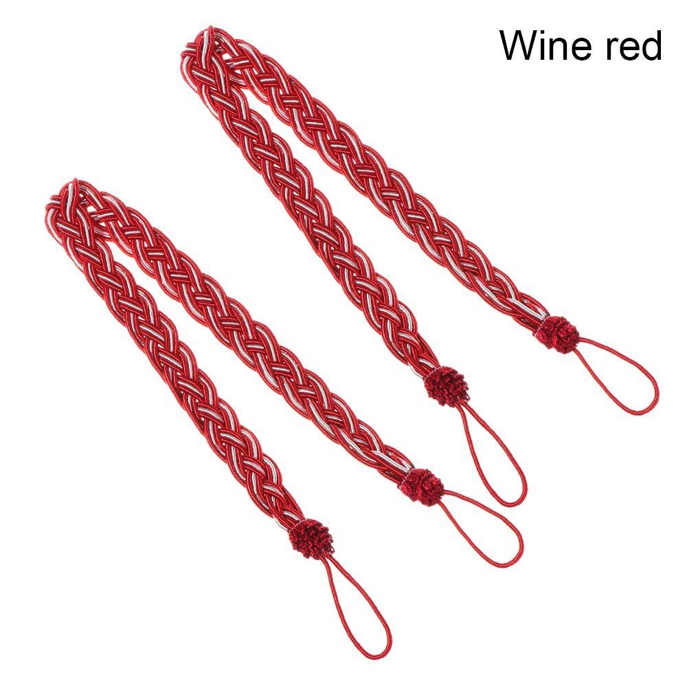 2Pcs/se Retro Braided Braided Curtain Tiebacks Satin Rope Simple Curtain Buckle Straps Classic Polyester Curtain Gift