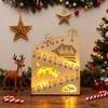 Nativity Advent Calendar Rustic Wooden Christmas Countdown Calendar Light-Up Tabletop Xmas Centerpiece for Cabinet Desk Shelf Mantel Decoration