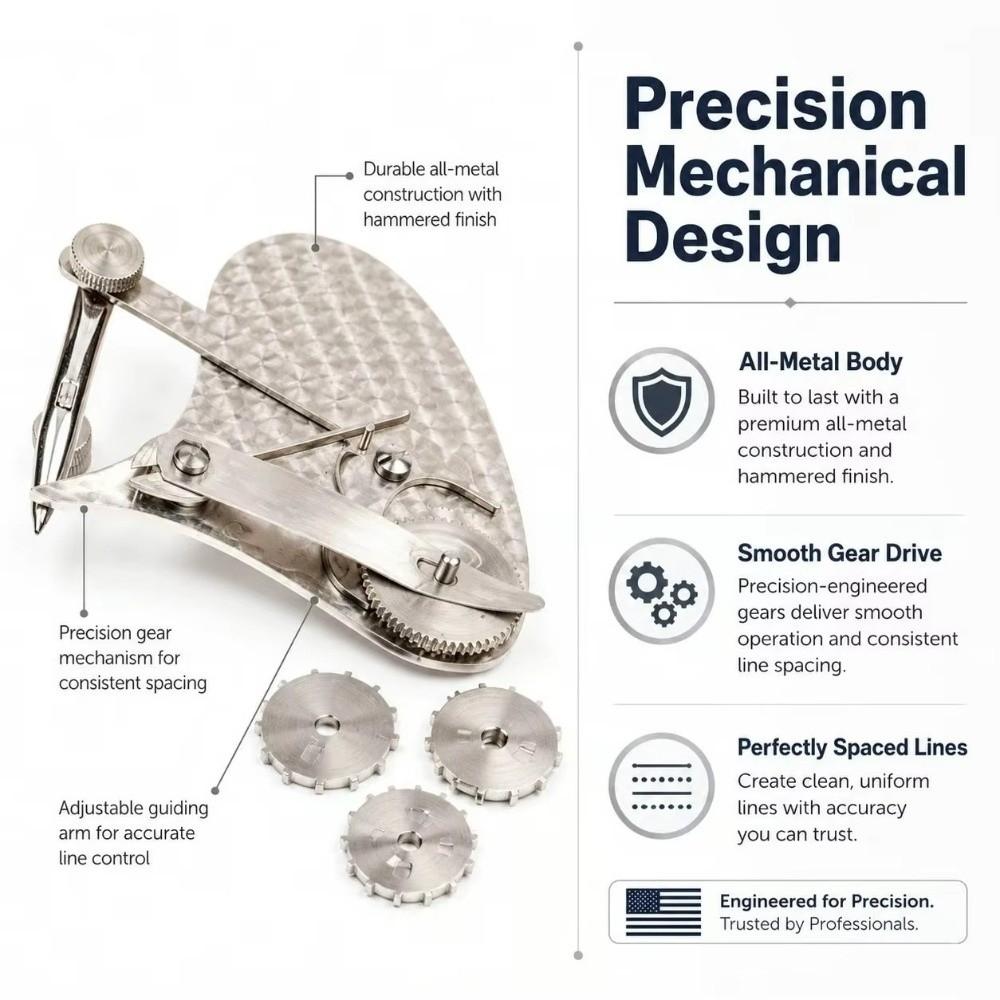 Dual Mode Dotting Pen Set Hand-hammered Texture Dashed Lines Pen Drawing Scriber for Architects