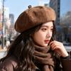 Корейский берет женский восьмиугольный шляпа художника ретро большая окружность головы визуально уменьшающая лицо японский стиль шляпа-тыква трендовая