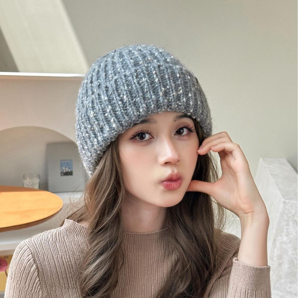 Вязаная шерстяная шапка зимняя утолщенная теплая защитная шапка-пуловер модная повседневная универсальная большая окружность головы холодная шапка