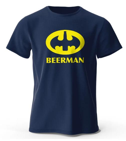 Beer print T-shirt men's and women's classic oversized fun print 3D print short-sleeved summer top