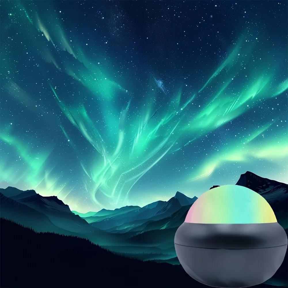 Северное сияние звездное небо проектор светодиодный атмосферный ночник аура аврора светящаяся лампа для комнаты украшение для вечеринки подарки