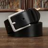 Ремень мужской высококачественный доступный роскошный антиаллергенный деловой из натуральной кожи с пряжкой из чистого титана из коровьей кожи для официальных брюк