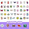 100 Pack Waterproof Vinyl Balloon Stickers - For Guitars, Skateboards, Bikes, Cars, Teens, Adults