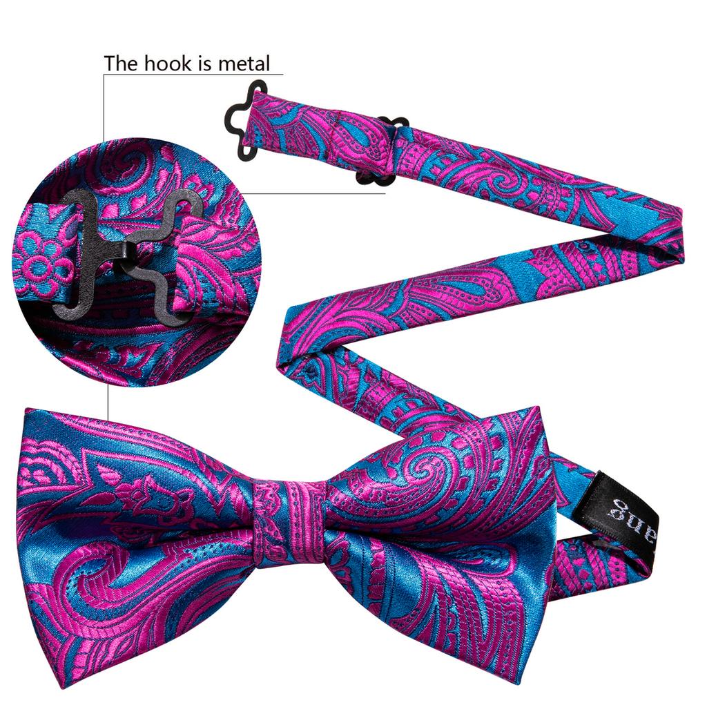 Роскошный галстук для мужчин, жаккаровый шелковый галстук-бабочка с узором пейсли, носовой платок, запонки, комплект для свадебной вечеринки