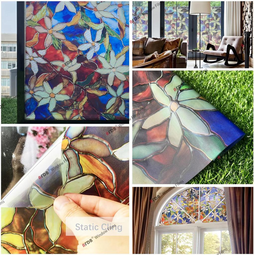 Пленка для защиты конфиденциальности Статическая наклейка на окно Виниловая 3D-наклейка на окно Радужная пленка для окон для стеклянной двери Тепловой контроль Анти-УФ