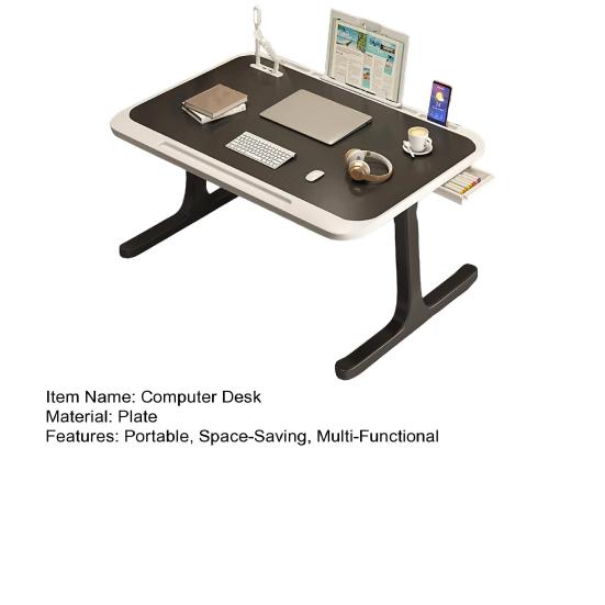 Adjustable Laptop Bed Tray Table Portable Standing Desk Bedside Computer Desk with Storage Drawer Foldable Lap Tablet Table for Sofa