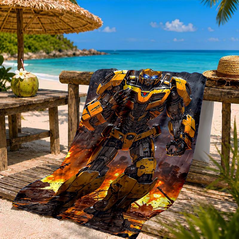 Car robots Battle Beach Towel Microfiber Beach Towel, Lightweight and Quick-Dry, for Summer Travel, Swimming Pool Fan Birthday Gift