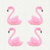 Cartoon Mini Flamingo Figurines for Room Decor, Plastic Cute Flamingo Statues, Set of 4 Small Animal Models 12x10x2cm
