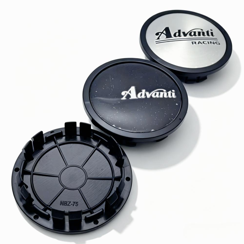 4pcs Advanti Racing Logo Badge Car Wheel Center Caps 75MM Clips 65MM Rim Hubcaps Dust Cover Wheels Hub Dust Cap Car Accessories