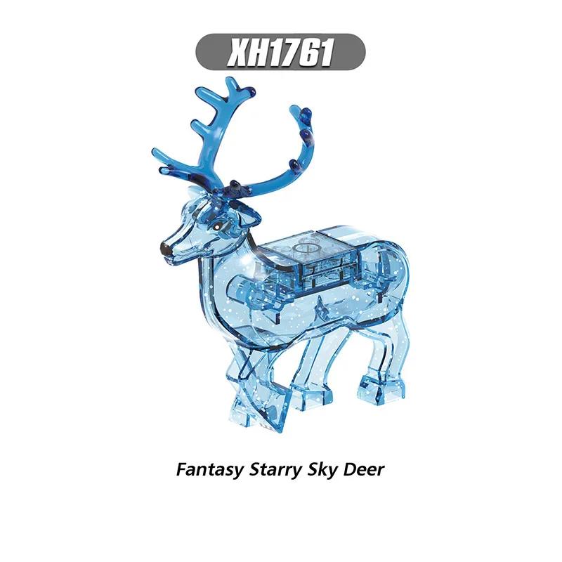 Christmas Elk Reindeer Deer Figures Animals Building Blocks Blocks Playthings Ideal for Children Children Xmas Toy Animals Block Christmas Gifts