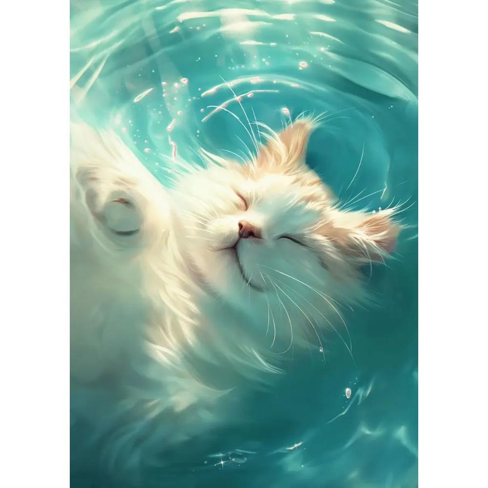 Lazy Cat Cartoon Poster and Print Canvas Painting Cat Sleeping on Windowsill Wall Art Picture for Living Room Home ation