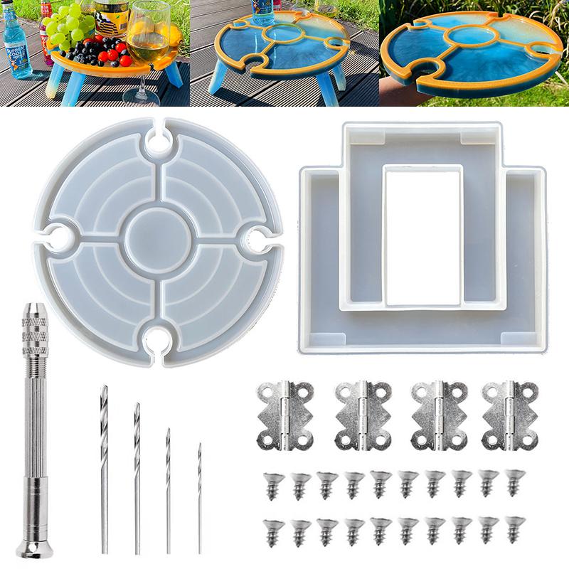 Складная силиконовая форма для винного стола, кристаллическая форма для литья из эпоксидной смолы, ремесло «сделай сам»