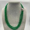 ГОРЯЧОЕ колье из граненых 3-х рядных бусин из натурального зеленого изумруда диаметром 4 мм из натурального зеленого изумруда