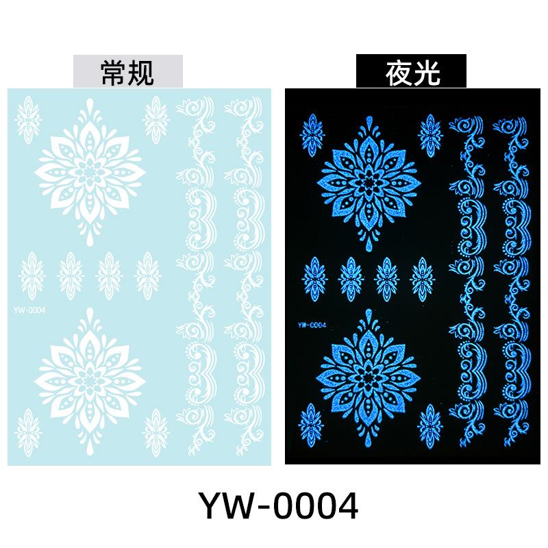 Светящиеся в темноте индийские кружевные тату-наклейки - Хна стиль боди-арт для рук и тела